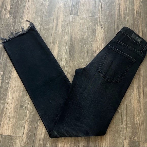 Ag Adriano Goldschmied Denim - AG-ED ADRIANO GOLDSCHMIED Black Denim High Rise Vintage Straight Fit Jeans 27 R